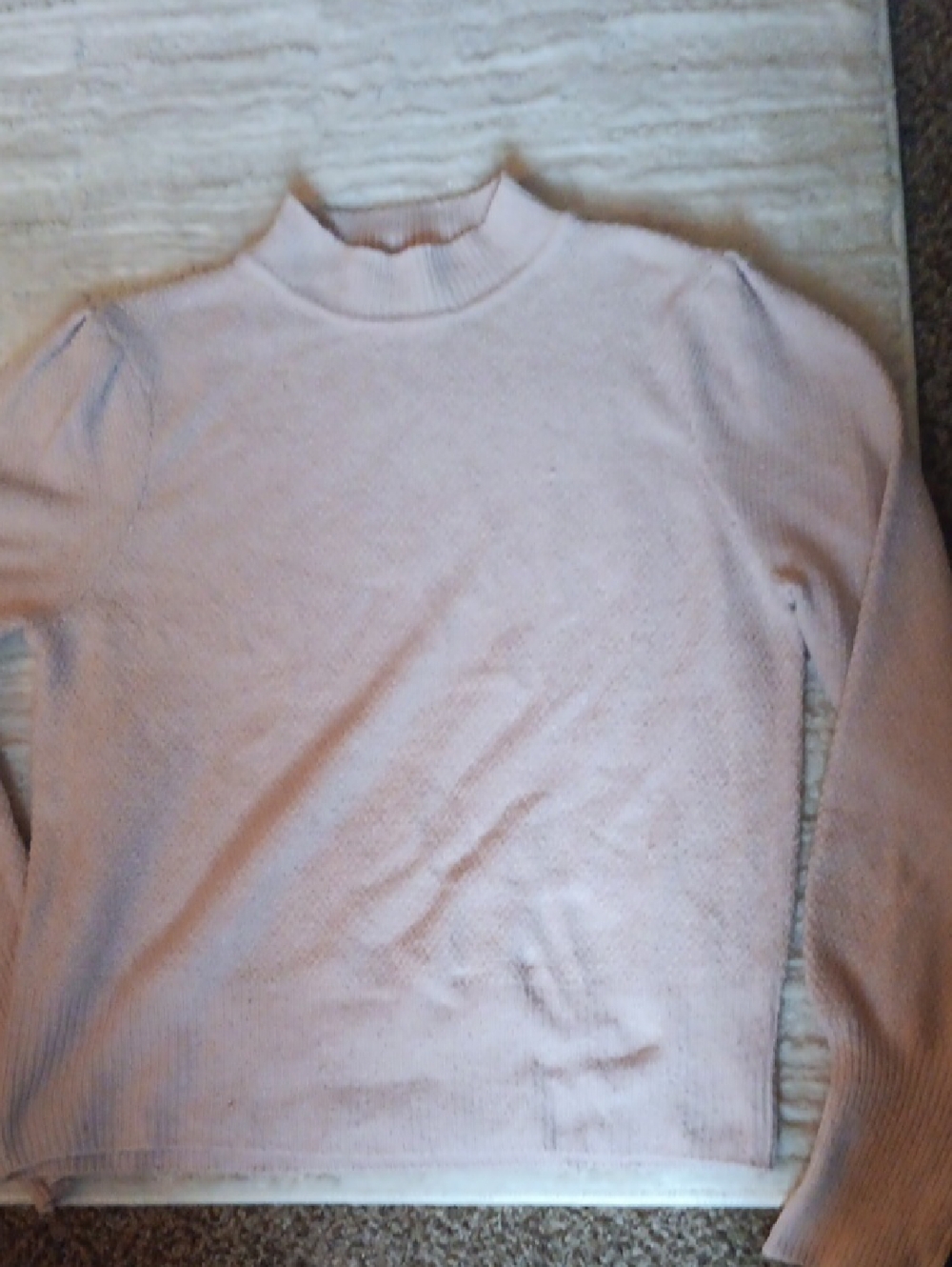 Light Pink Mock Neck Knit Sweater